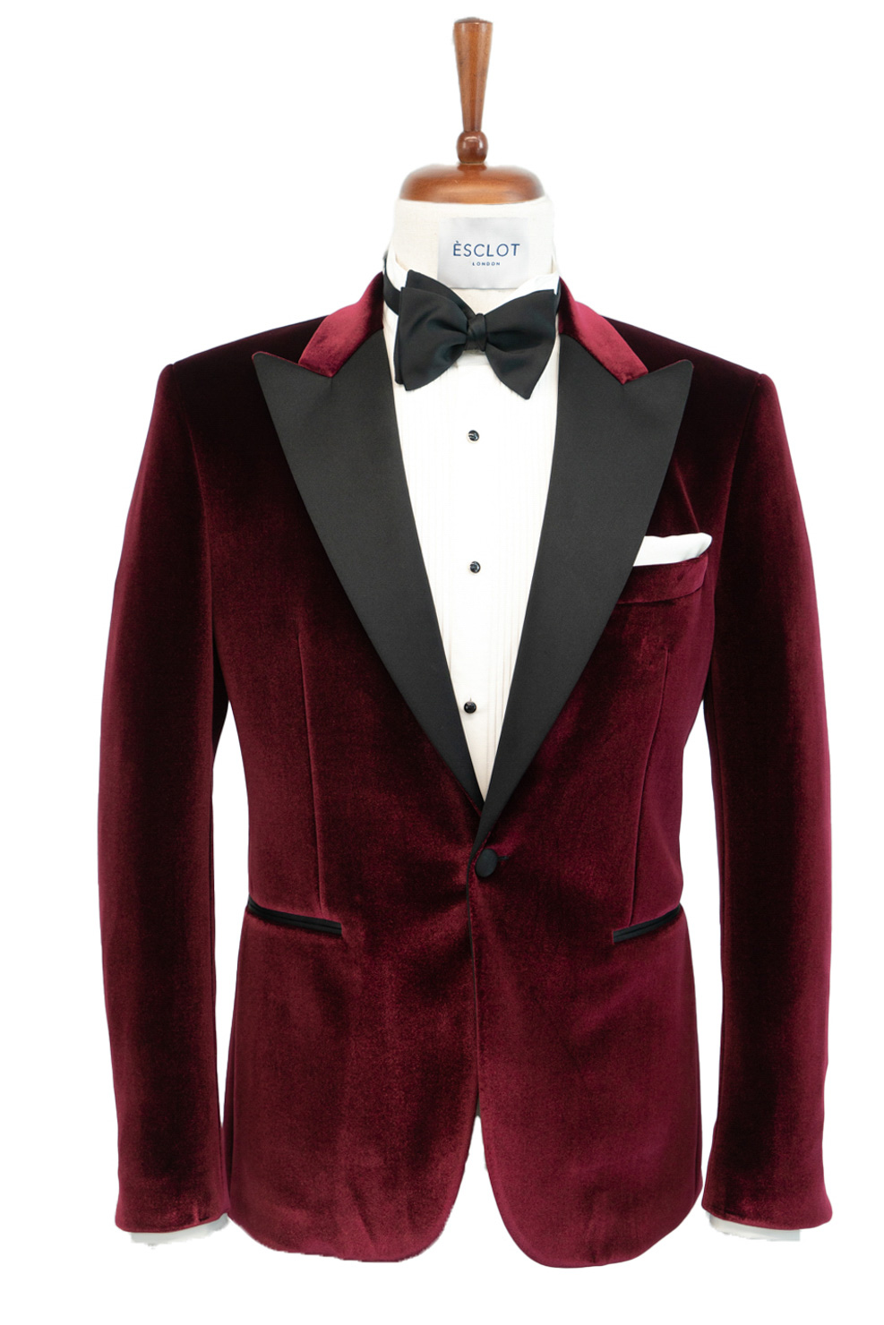 Tailored Fit Single Breasted Burgundy Velvet Jacket - Esclot Tailoring ...