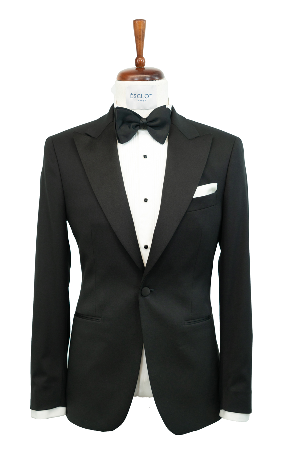 Classic Fit Pure Wool Black Tuxedo Suit - Esclot Tailoring London