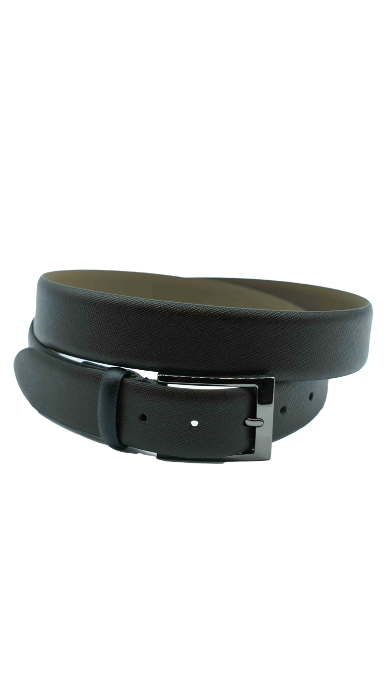 Brown Leather Textured Belt - Esclot Tailoring London