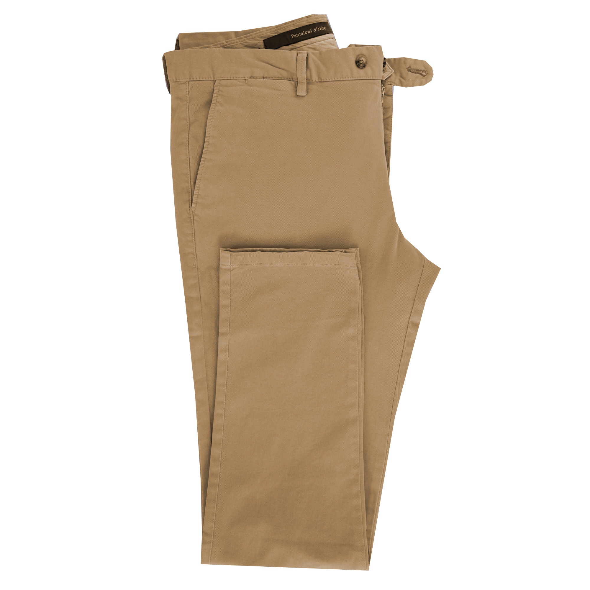 Beige Casual Chino Pant with Zipper & Button to Close main image 1