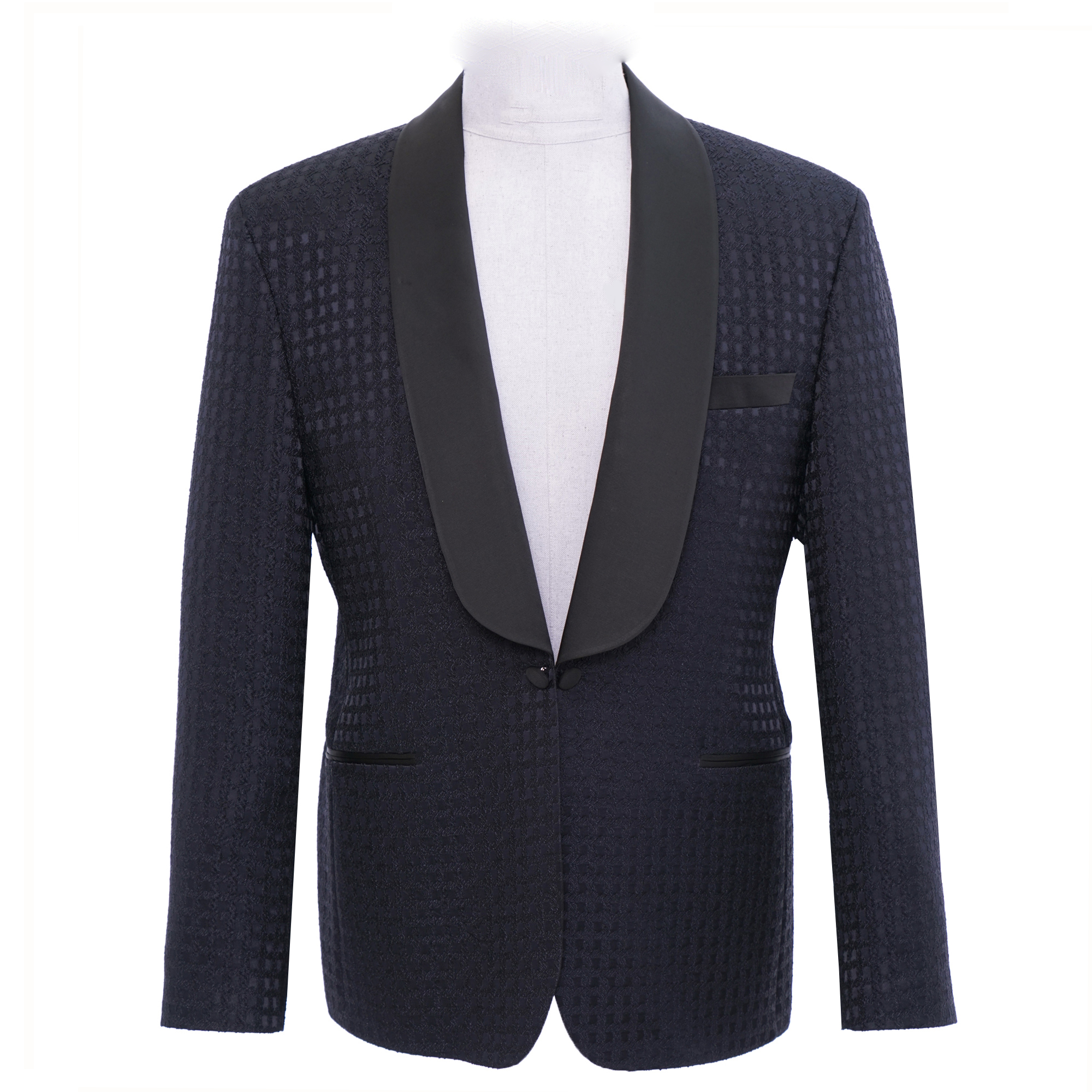 Blue Square Tuxedo Jacket - Esclot Suit Tailors London