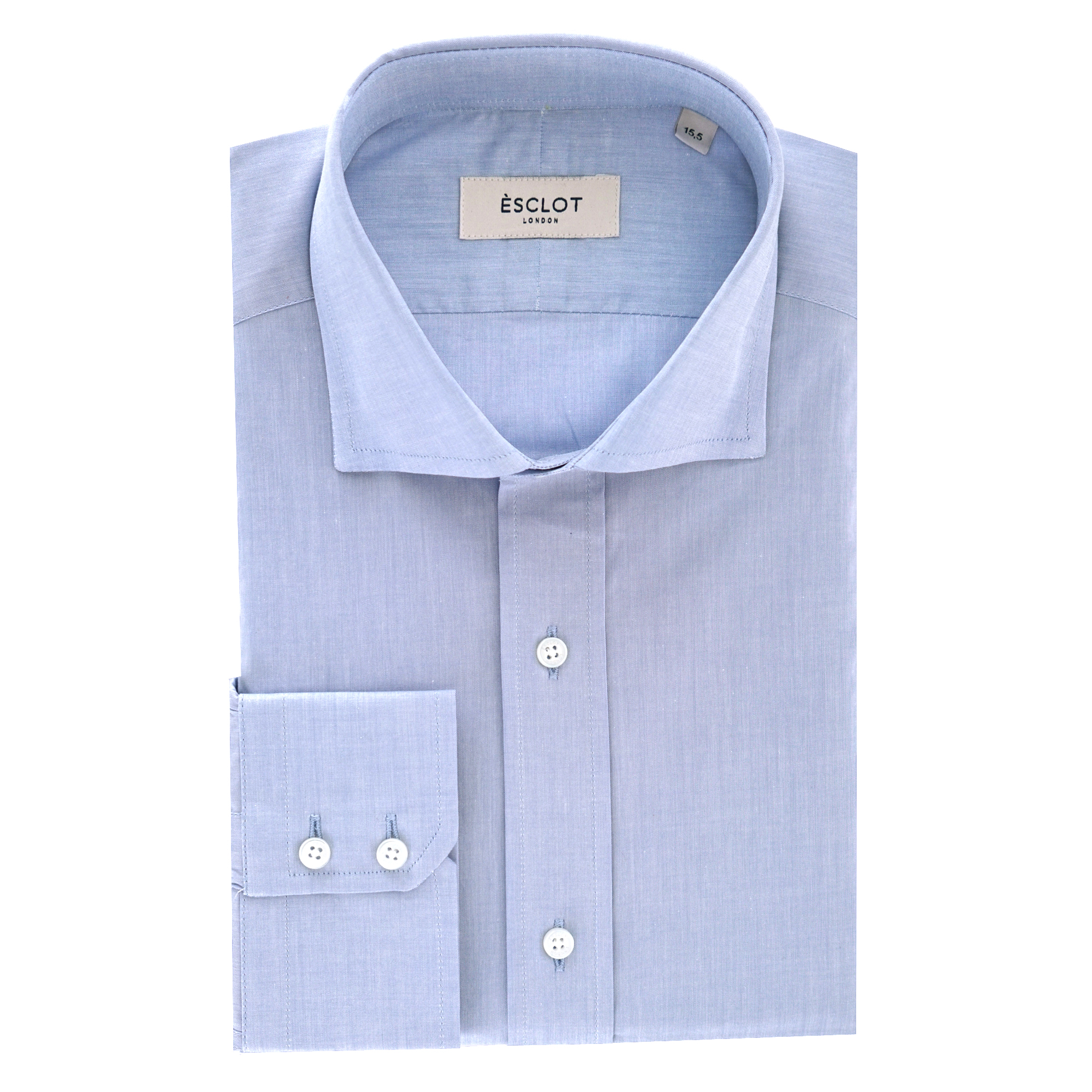 Blue Plain Shirt - Esclot Suit Tailors London